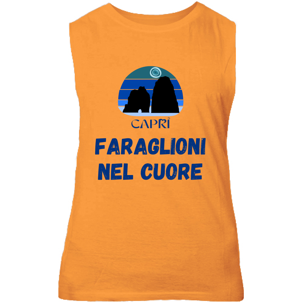 Canotta Unisex FARAGLIONI DI CAPRI NEL CUORE SCRITTA BLUE