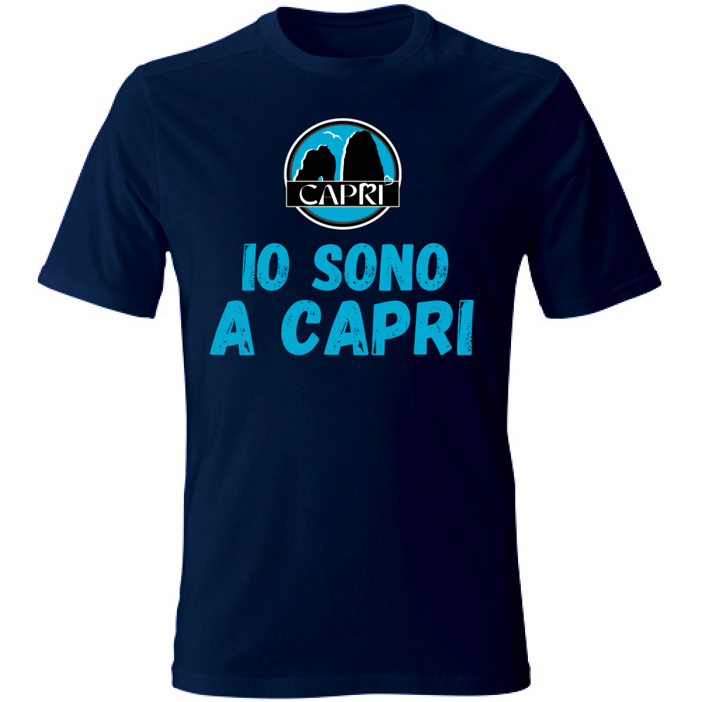 T-Shirt Unisex IO SONO A CAPRI SCRITTA AZZURRA