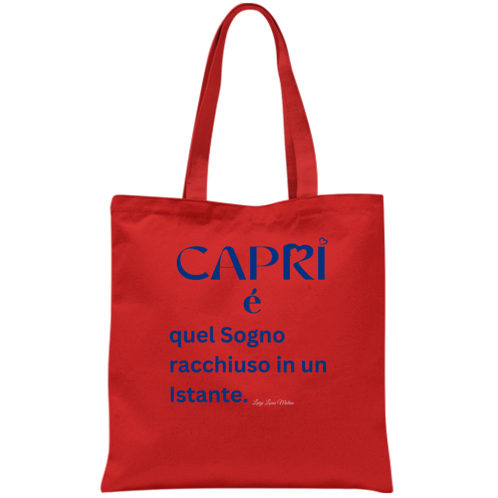 Borsa Capri Sogno racchiuso in un istante scritta Blue