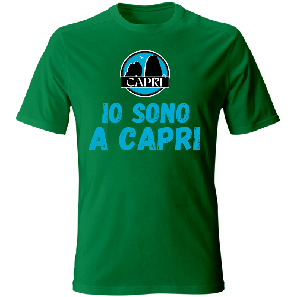 T-Shirt Unisex IO SONO A CAPRI SCRITTA AZZURRA