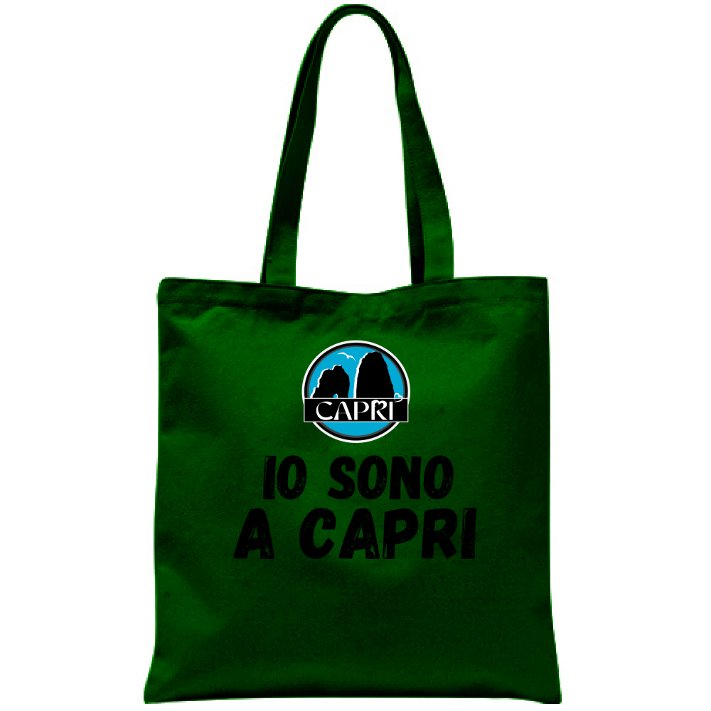 Borsa IO SONO A CAPRI SCRITTA NERA