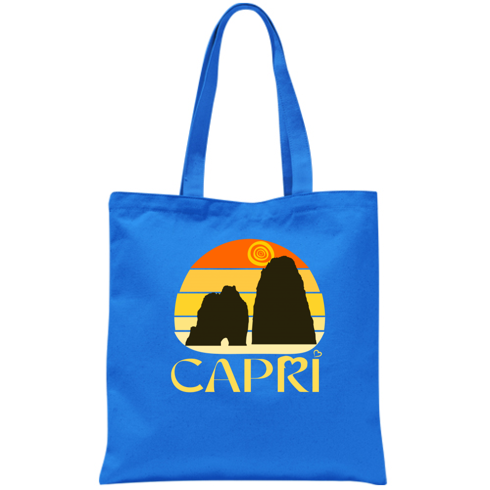 Borsa CAPRI TRAMONTO VINTAGE SCRITTA GIALLO