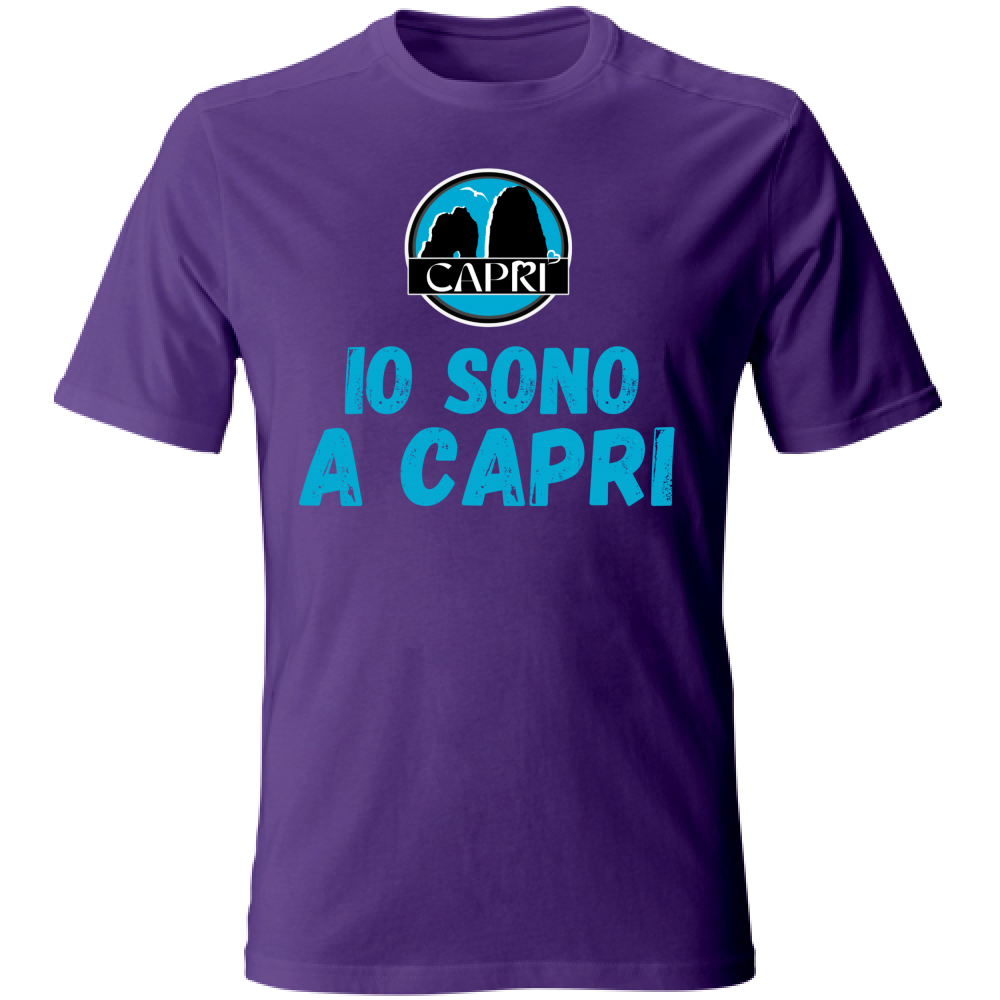 T-Shirt Unisex IO SONO A CAPRI SCRITTA AZZURRA