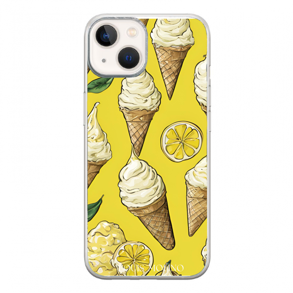 Cover Gomma iPhone Lemon Ice Cream Vintage Capri