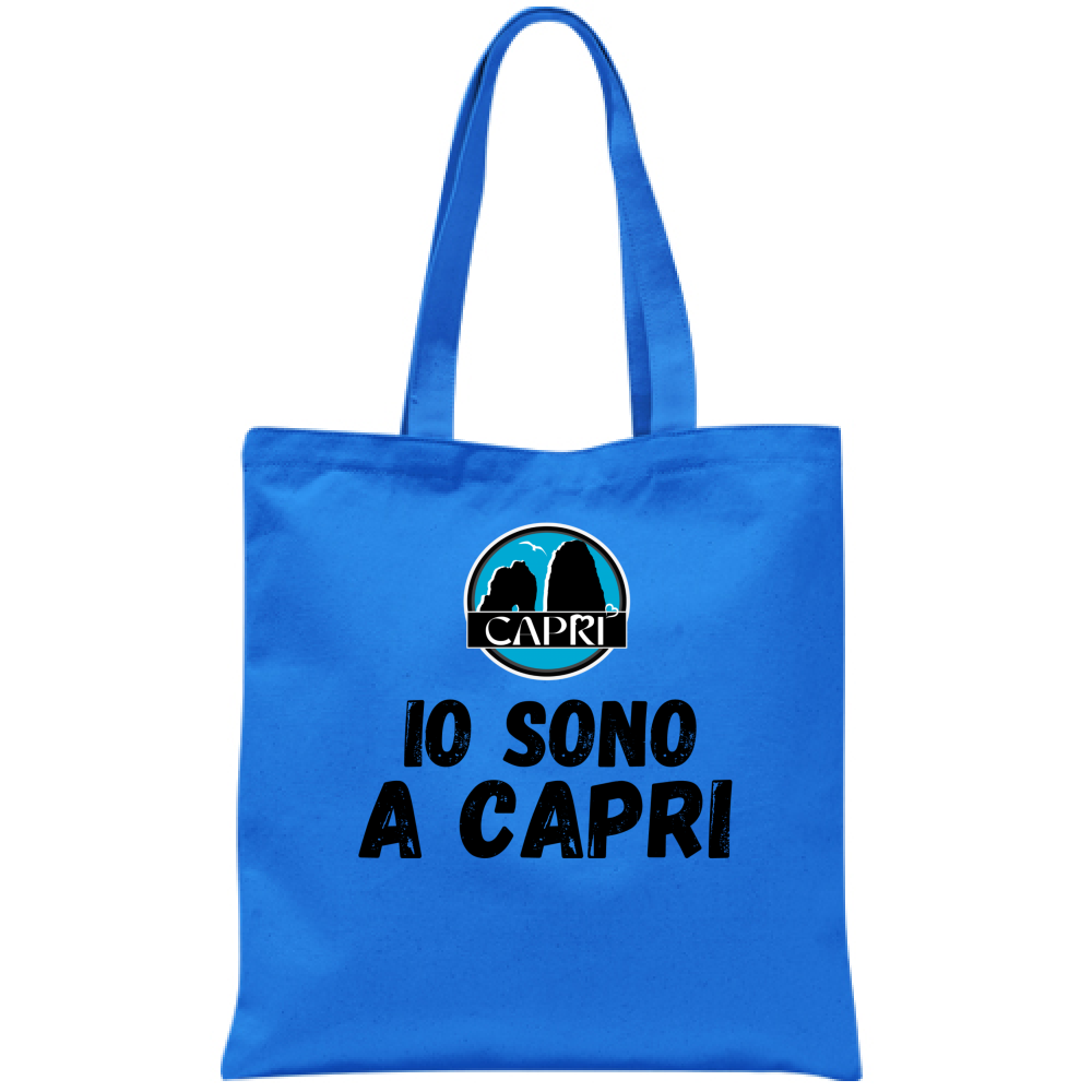 Borsa IO SONO A CAPRI SCRITTA NERA