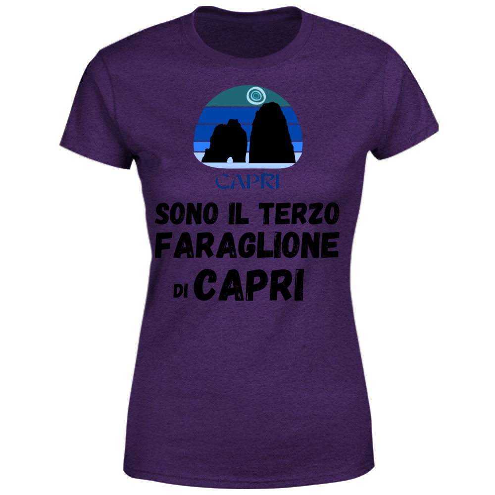 T-Shirt Donna SONO IL TERZO FARAGLIONE DI CAPRI SCRITTA NERA