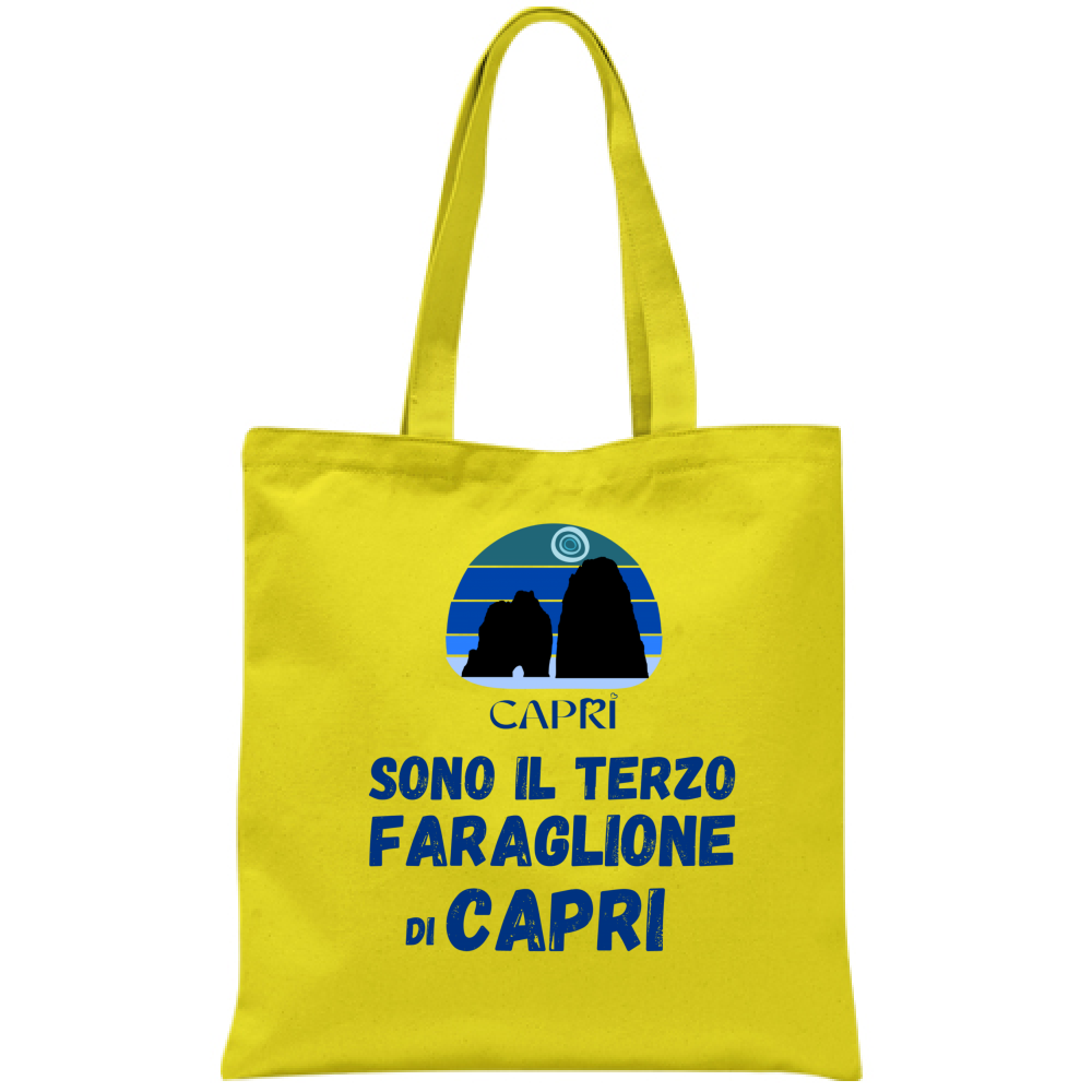 Borsa SONO IL TERZO FARAGLIONE DI CAPRI SCRITTA BLU