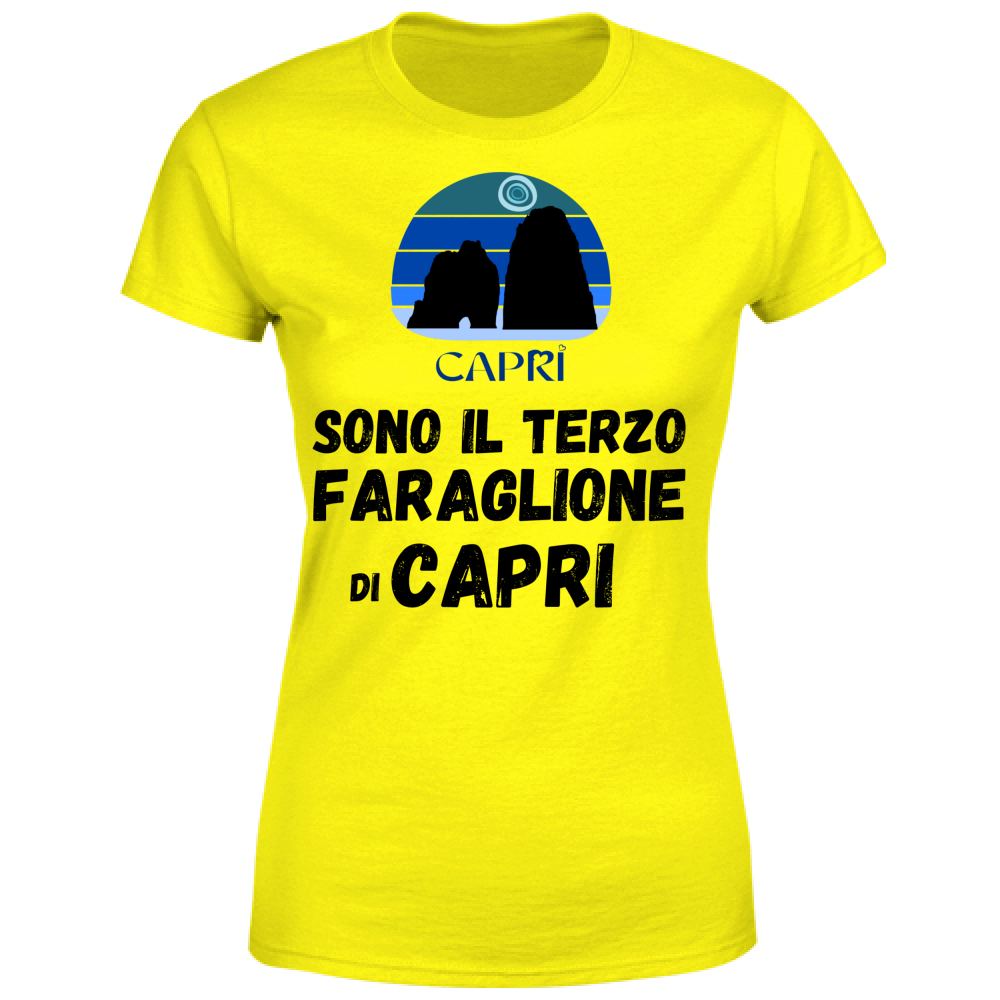 T-Shirt Donna SONO IL TERZO FARAGLIONE DI CAPRI SCRITTA NERA