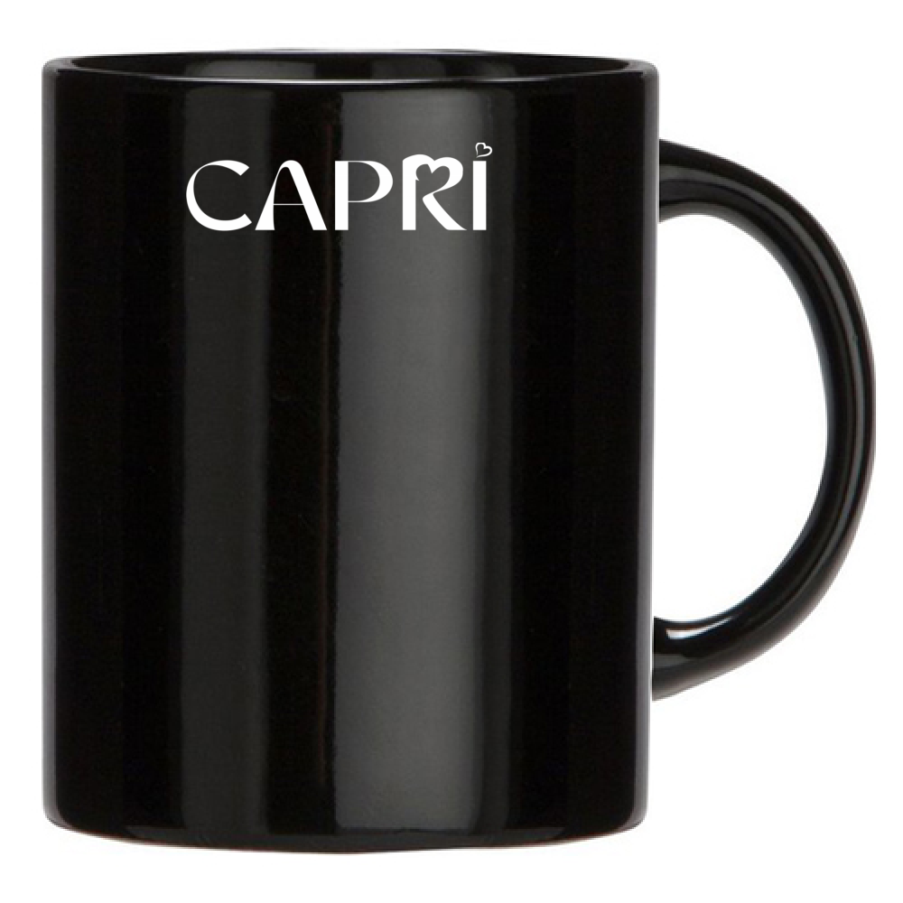 Tazza Nera CAPRI MINIMAL SCRITTA BIANCA