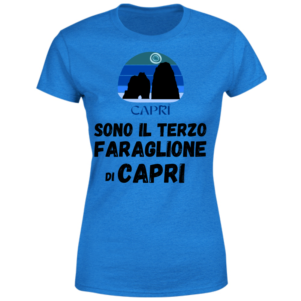 T-Shirt Donna SONO IL TERZO FARAGLIONE DI CAPRI SCRITTA NERA