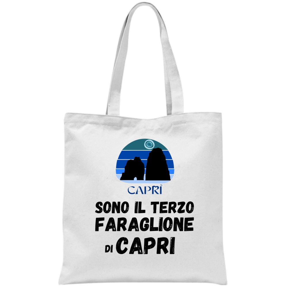 Borsa SONO IL TERZO FARAGLIONE DI CAPRI SCRITTA NERA