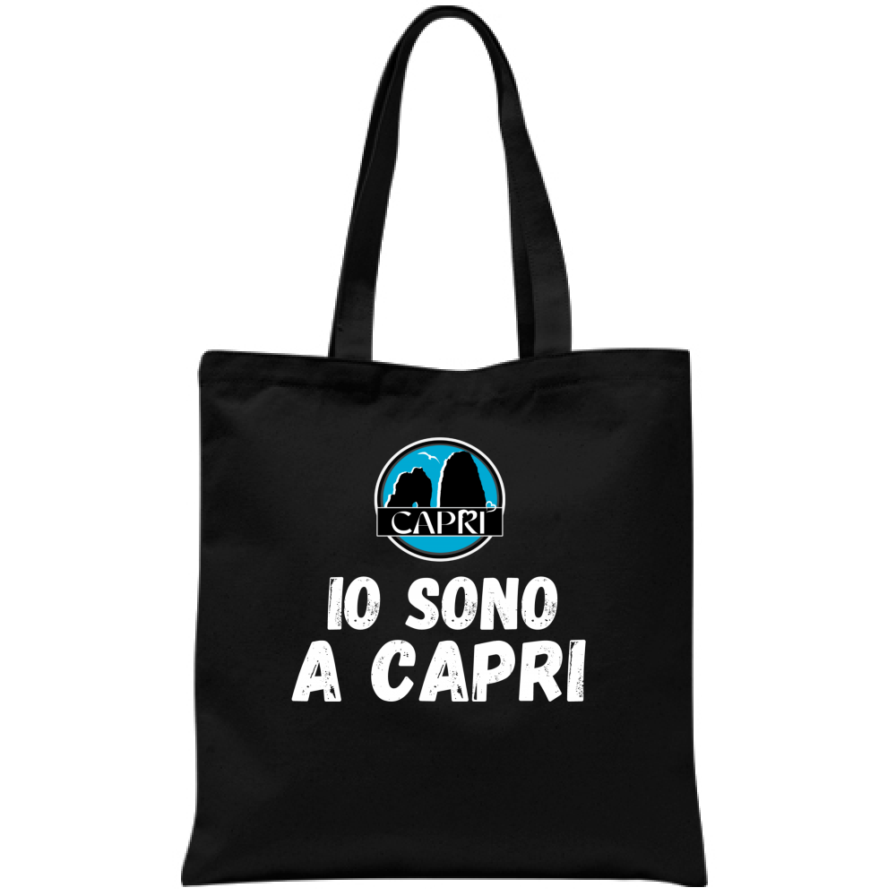 Borsa IO SONO A CAPRI SCRITTA BIANCA