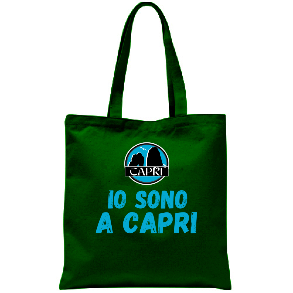 Borsa IO SONO A CAPRI SCRITTA AZZURRA