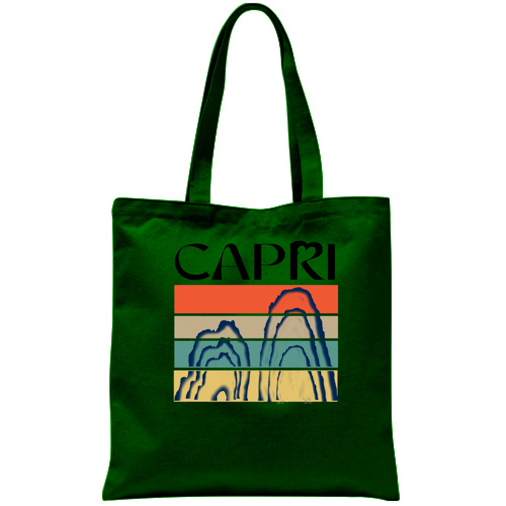 Borsa CAPRI PORZIONI FARAGLIONI SCRITTA NERA