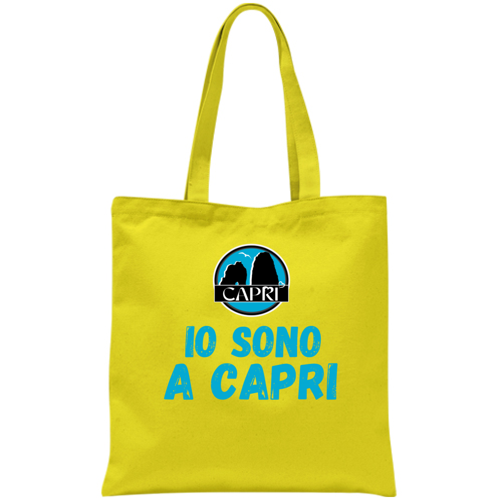 Borsa IO SONO A CAPRI SCRITTA AZZURRA