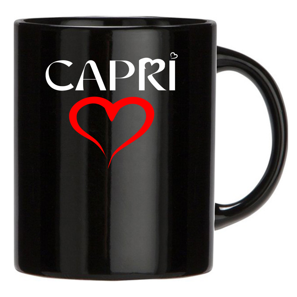 Tazza Nera CUORE CAPRI ROSSO