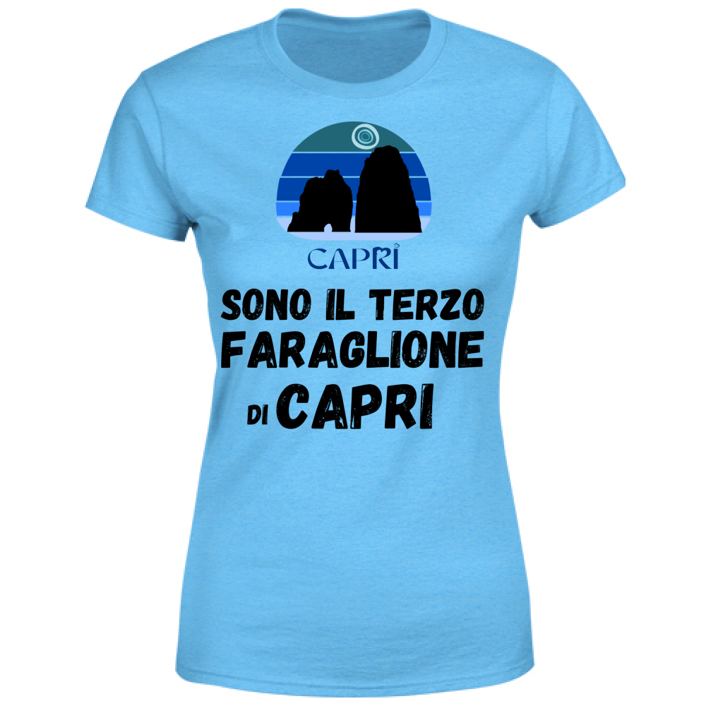 T-Shirt Donna SONO IL TERZO FARAGLIONE DI CAPRI SCRITTA NERA