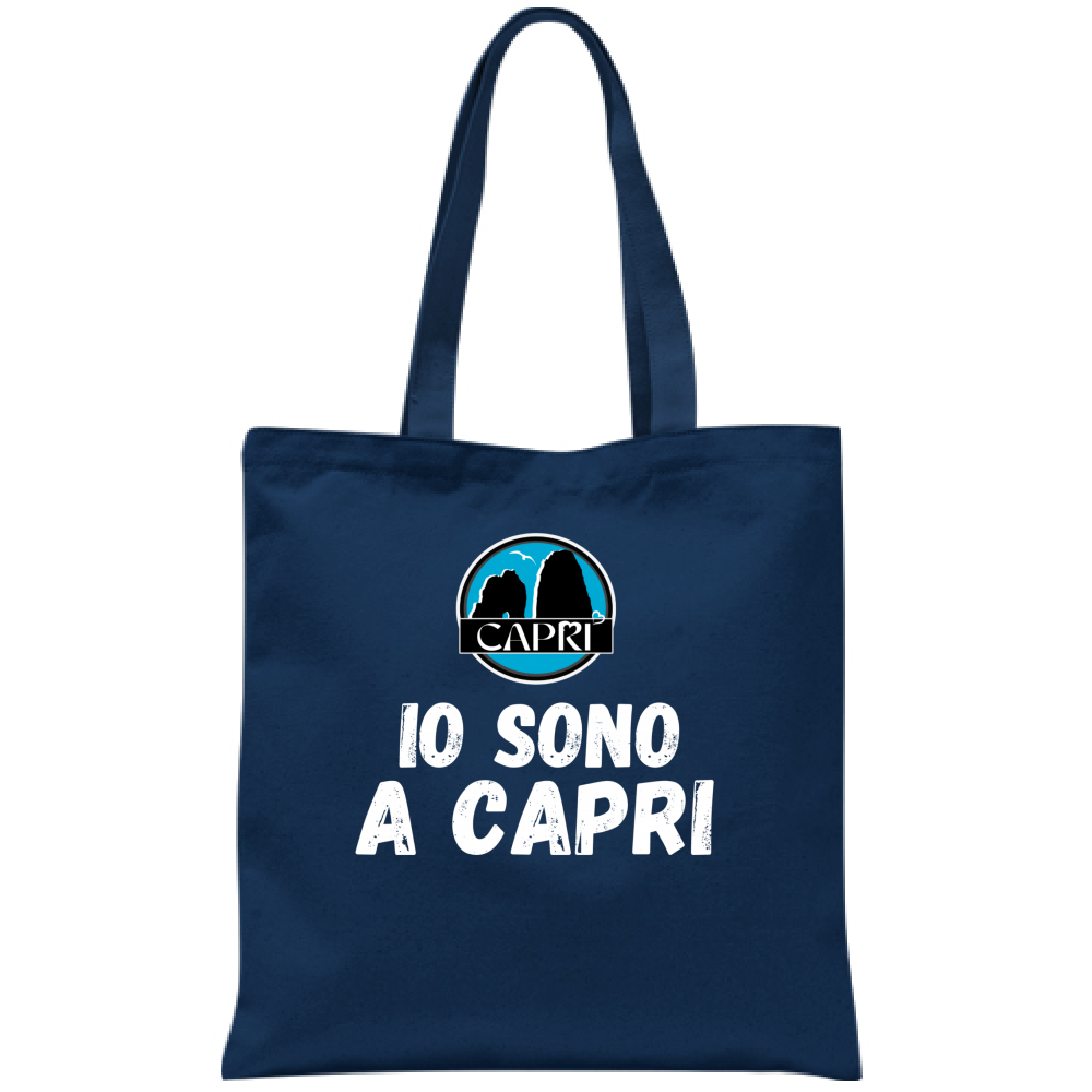 Borsa IO SONO A CAPRI SCRITTA BIANCA