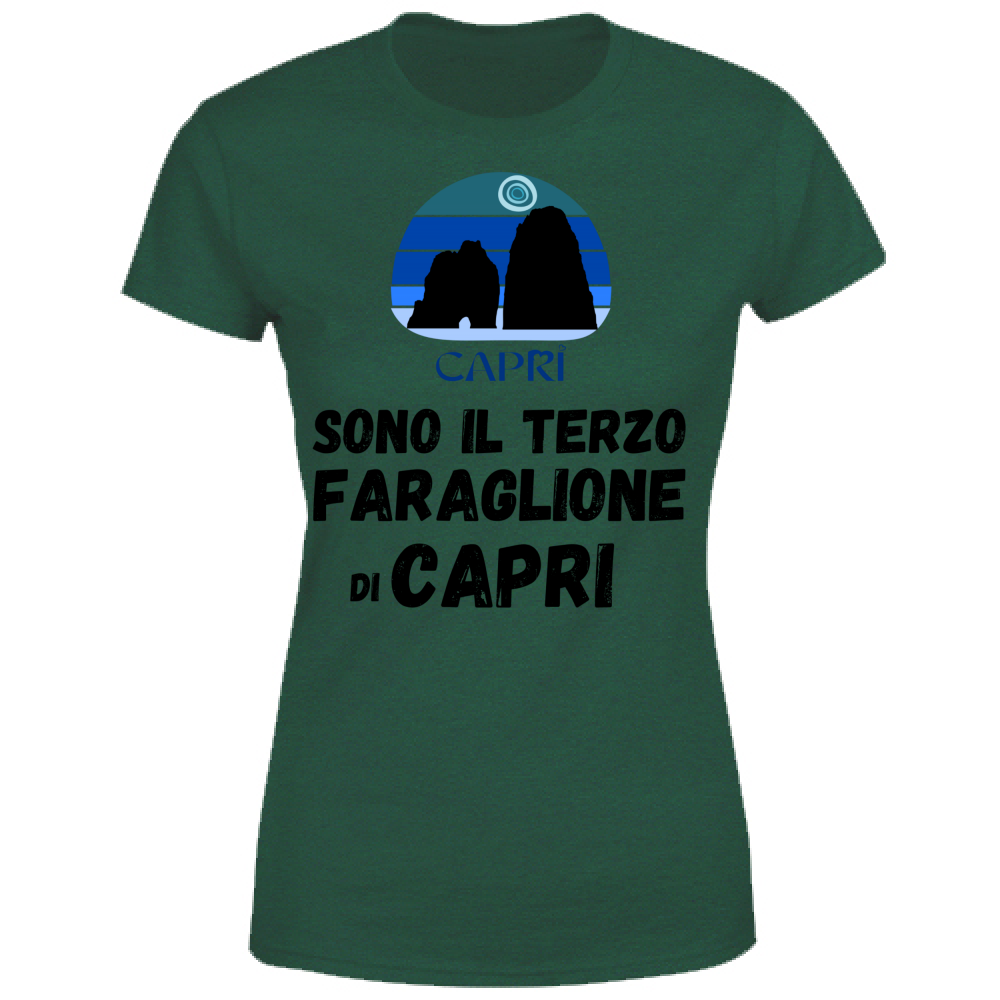 T-Shirt Donna SONO IL TERZO FARAGLIONE DI CAPRI SCRITTA NERA