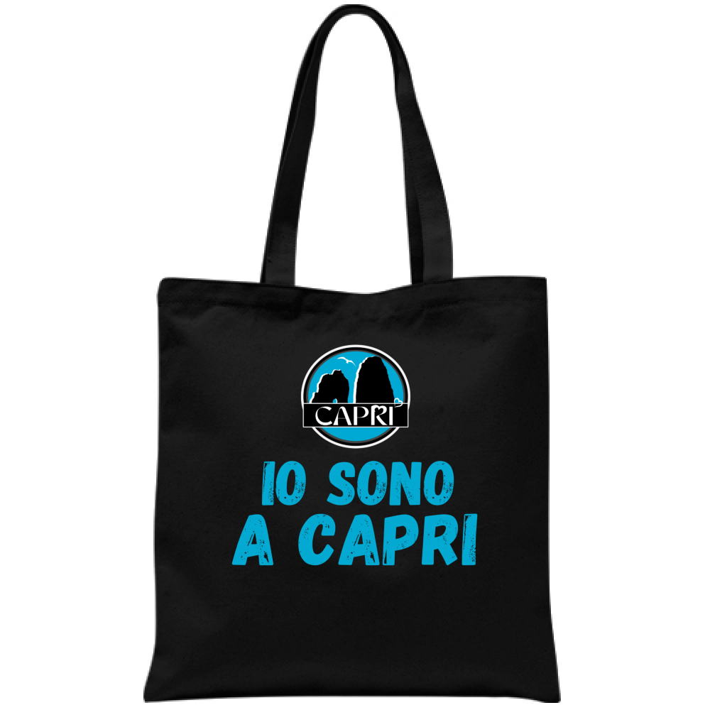 Borsa IO SONO A CAPRI SCRITTA AZZURRA