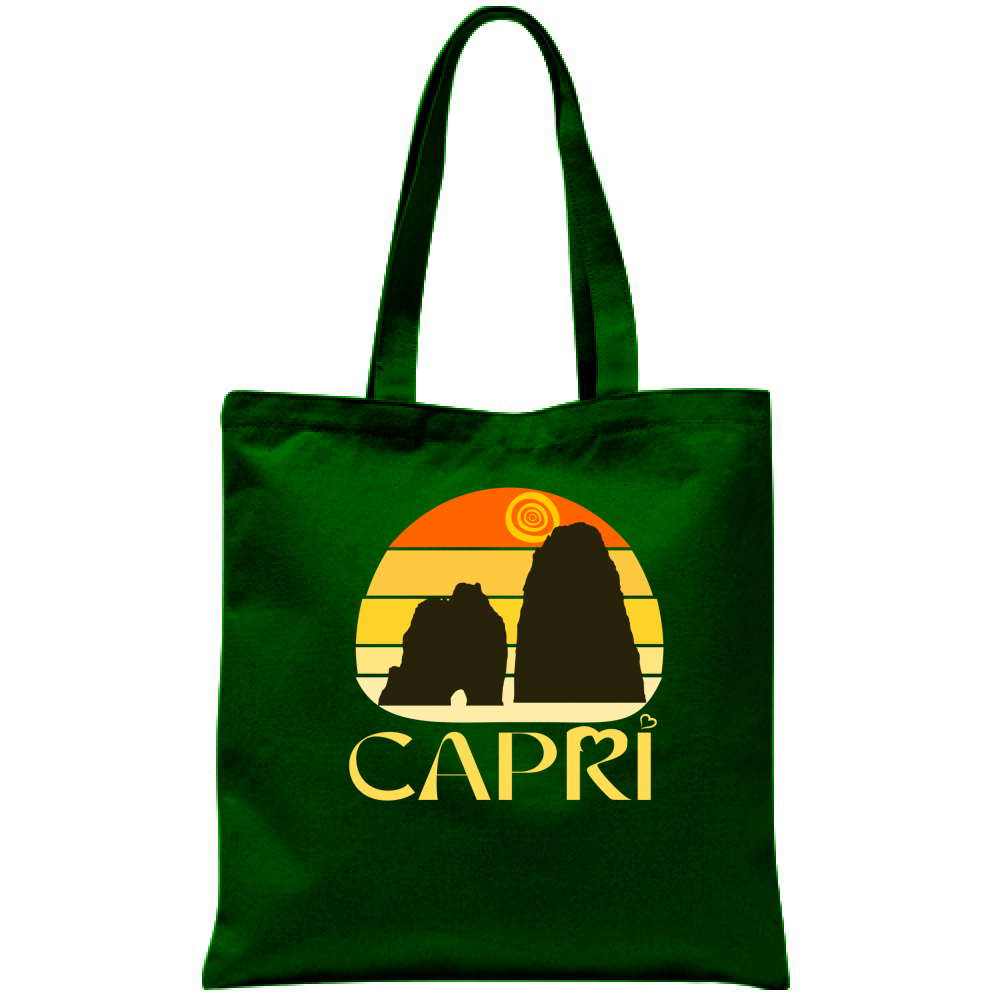 Borsa CAPRI TRAMONTO VINTAGE SCRITTA GIALLO