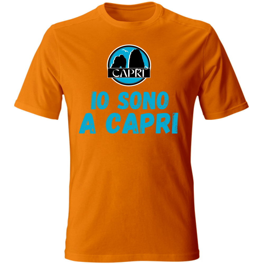 T-Shirt Unisex IO SONO A CAPRI SCRITTA AZZURRA