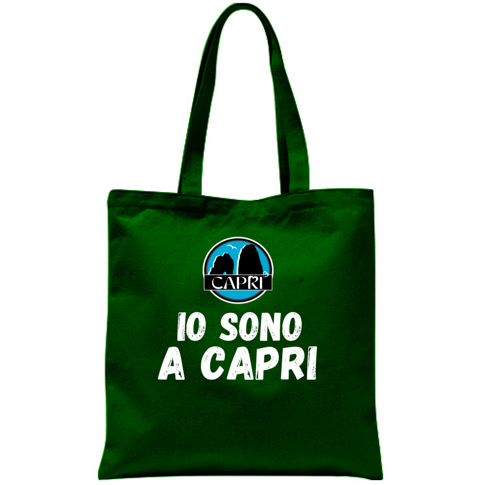 Borsa IO SONO A CAPRI SCRITTA BIANCA