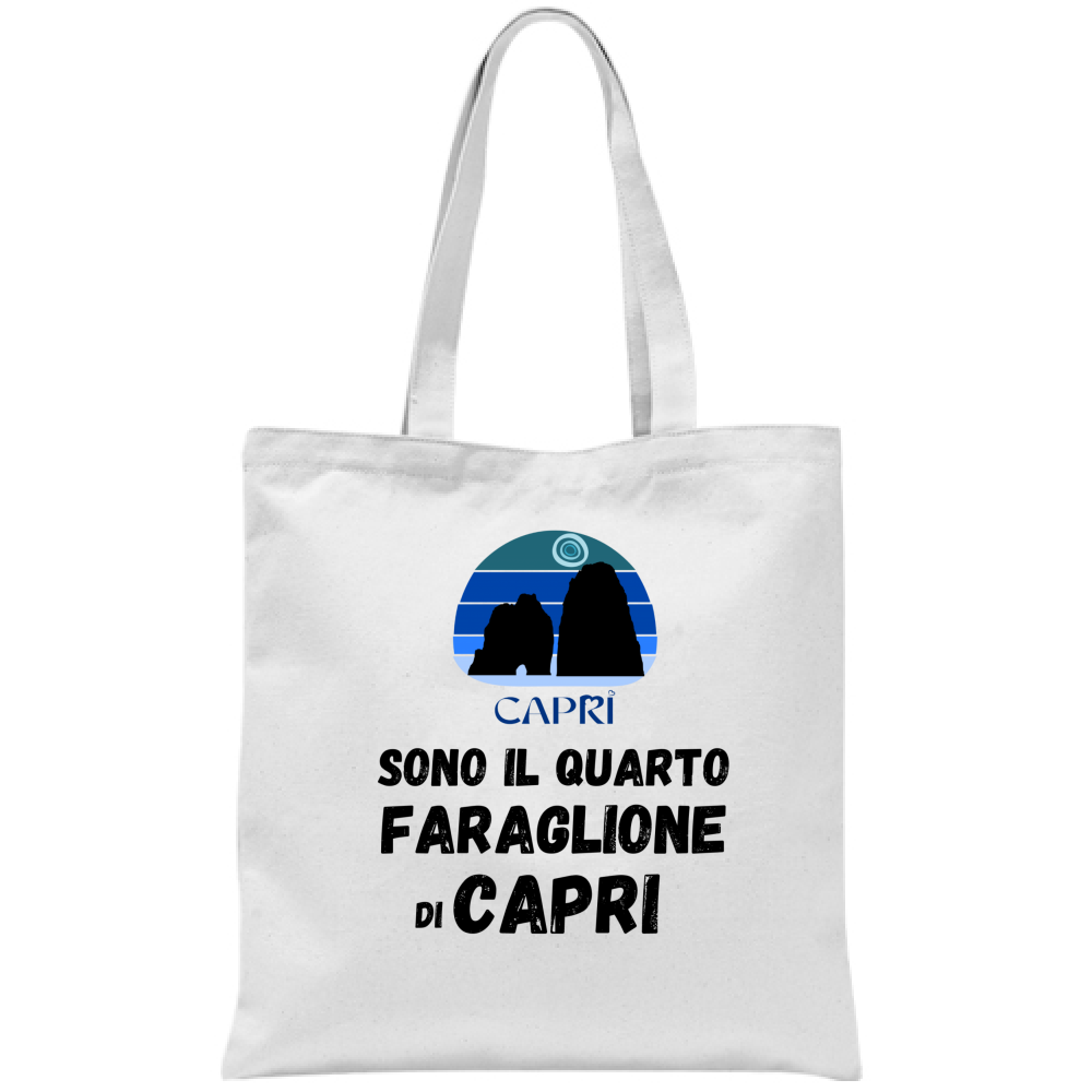 Borsa SONO IL QUARTO FARAGLIONE DI CAPRI SCRITTA NERA