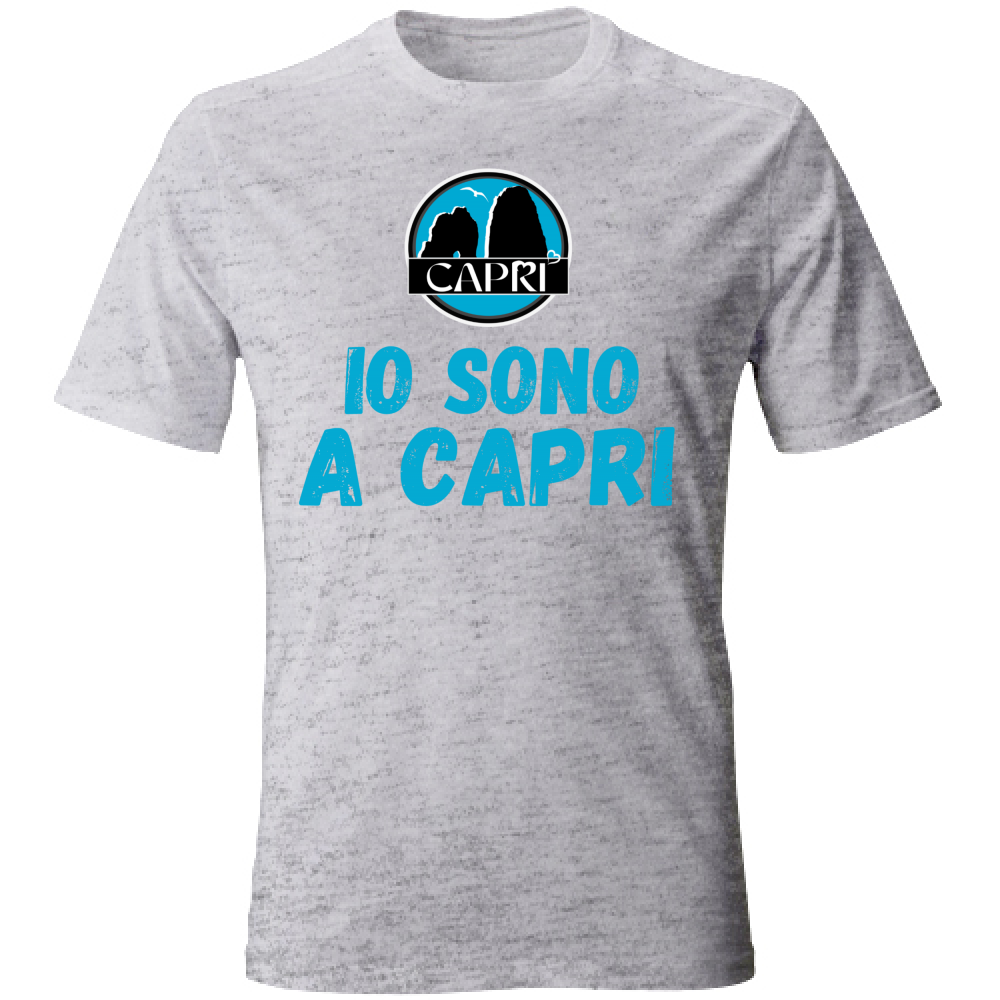 T-Shirt Unisex IO SONO A CAPRI SCRITTA AZZURRA