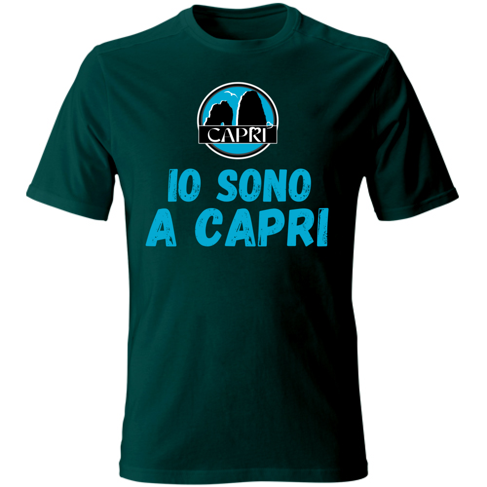 T-Shirt Unisex IO SONO A CAPRI SCRITTA AZZURRA