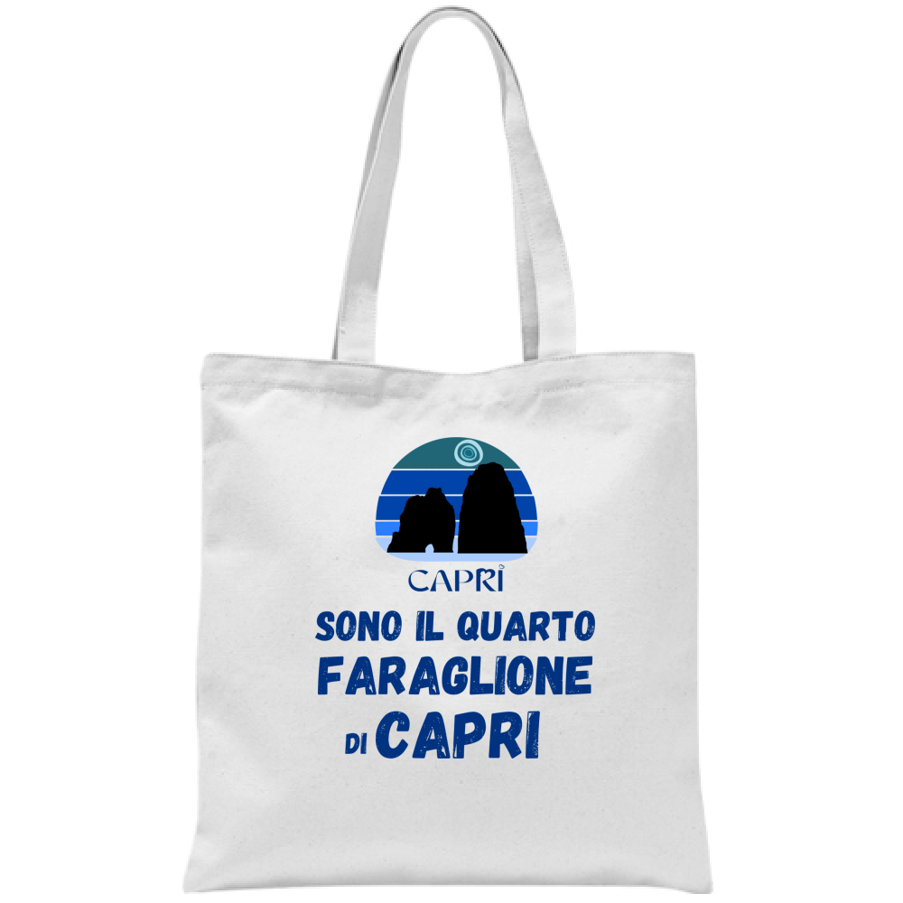 Borsa SONO IL QUARTO FARAGLIONE DI CAPRI SCRITTA BLUE