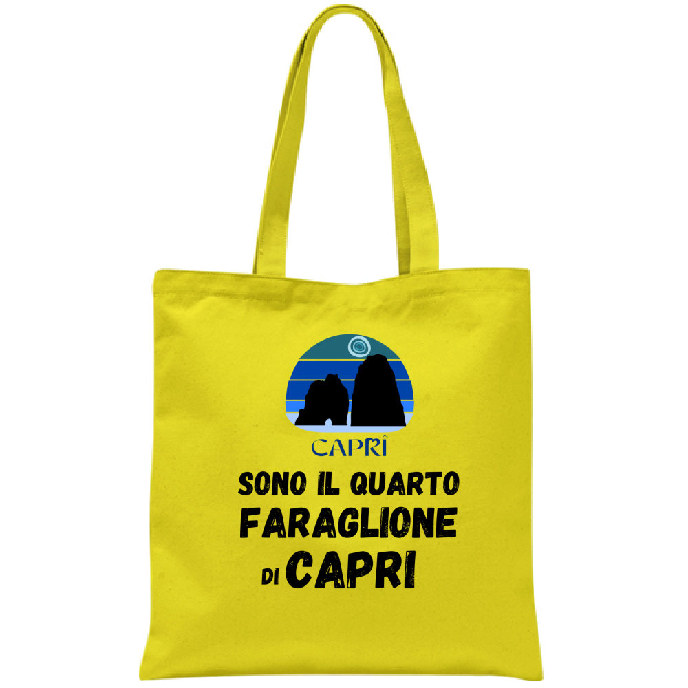 Borsa SONO IL QUARTO FARAGLIONE DI CAPRI SCRITTA NERA