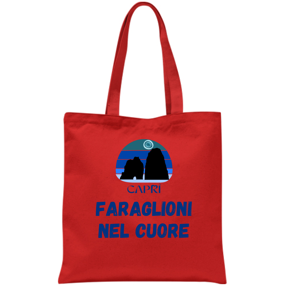 Borsa FARAGLIONI DI CAPRI NEL CUORE SCRITTA BLUE