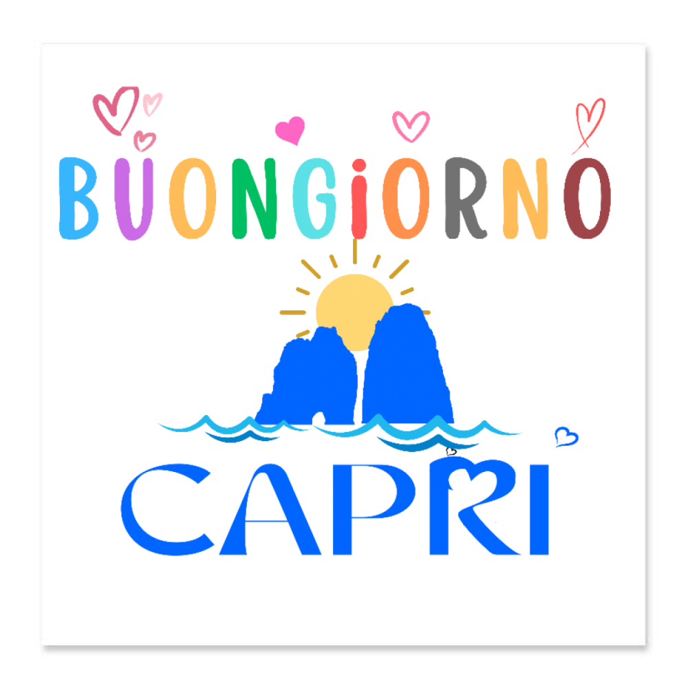 Square Stickers 8 cm Buongiorno Capri Stickers