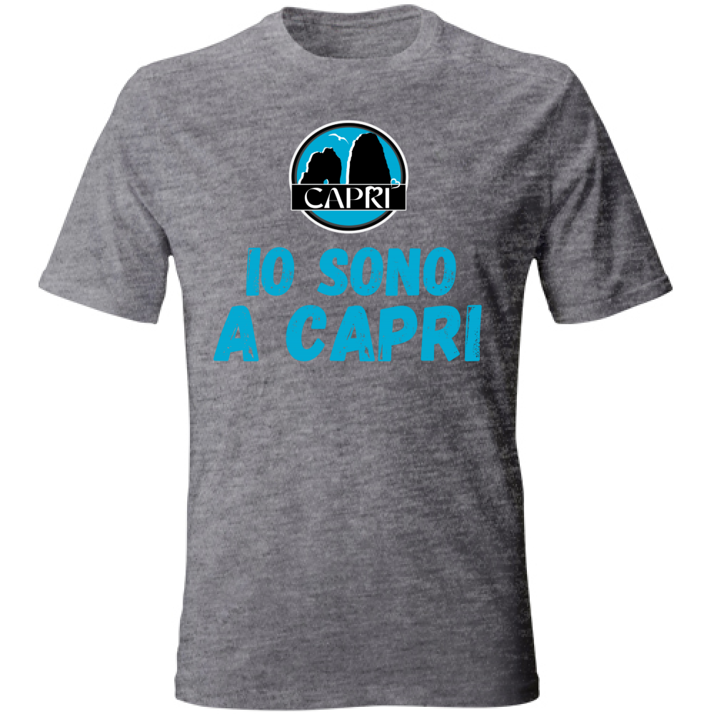 T-Shirt Unisex IO SONO A CAPRI SCRITTA AZZURRA