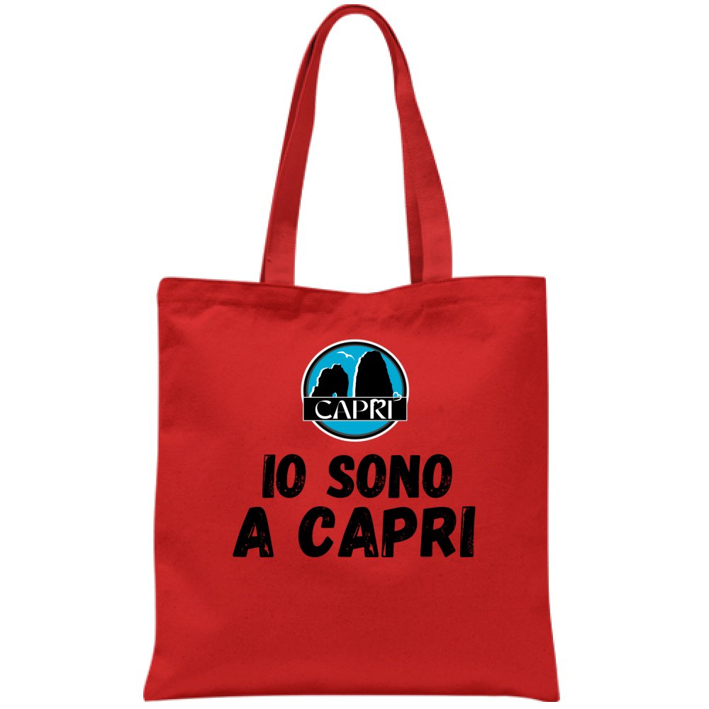 Borsa IO SONO A CAPRI SCRITTA NERA