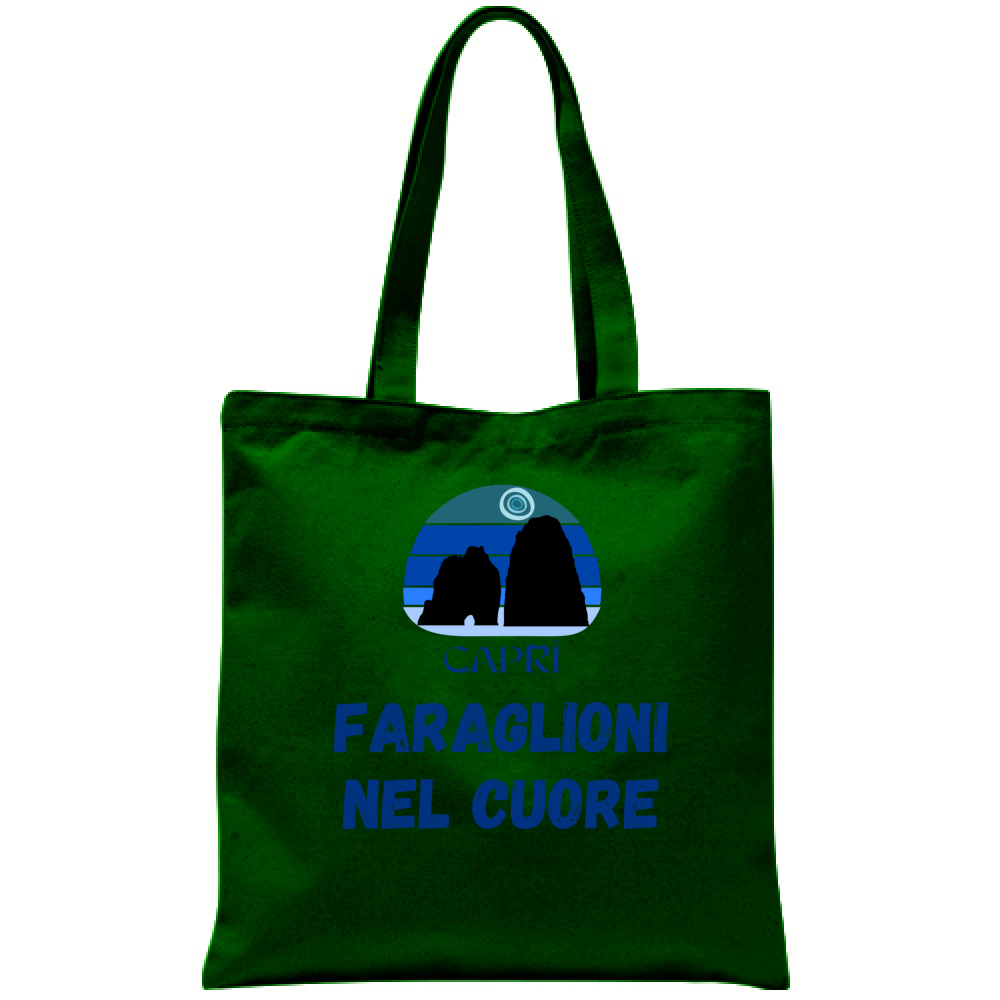 Borsa FARAGLIONI DI CAPRI NEL CUORE SCRITTA BLUE