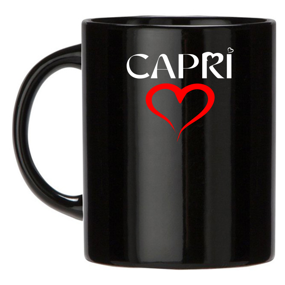 Tazza Nera CUORE CAPRI ROSSO