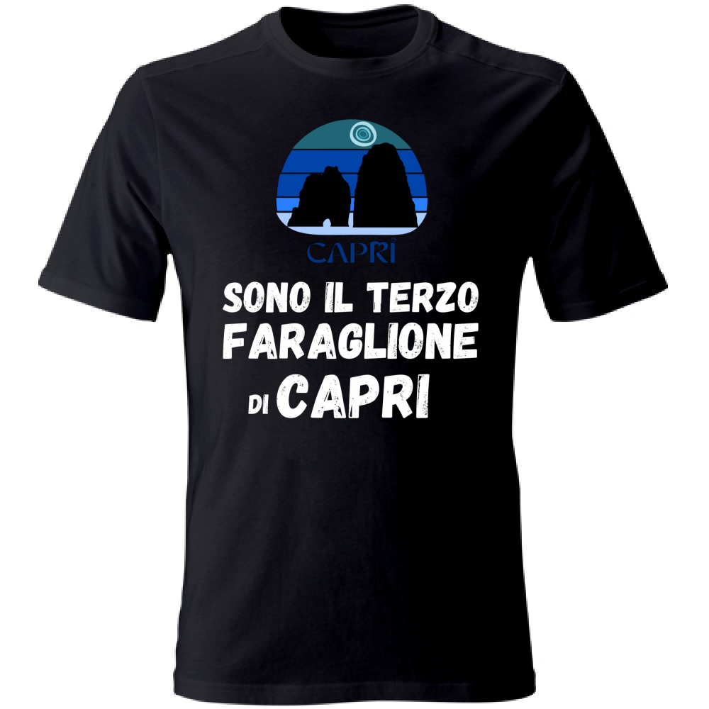 T-Shirt Bambino SONO IL TERZO FARAGLIONE DI CAPRI SCRITTA BIANCA