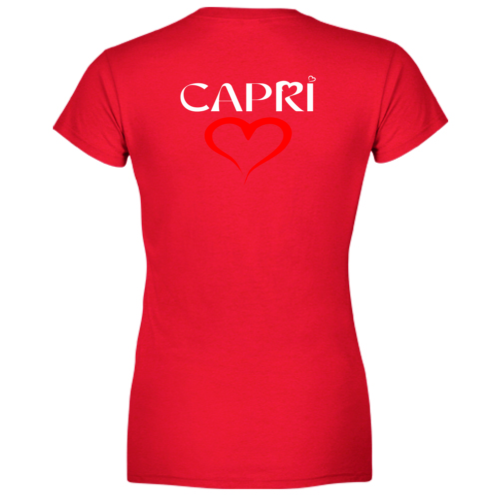 T-Shirt Women Premium CUORE CAPRI ROSSO