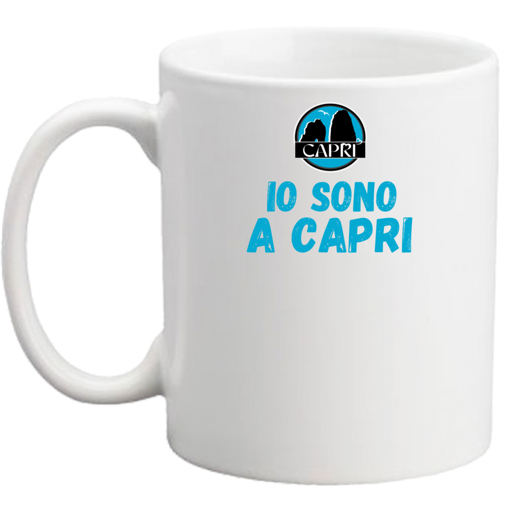 Tazza IO SONO A CAPRI SCRITTA AZZURRA