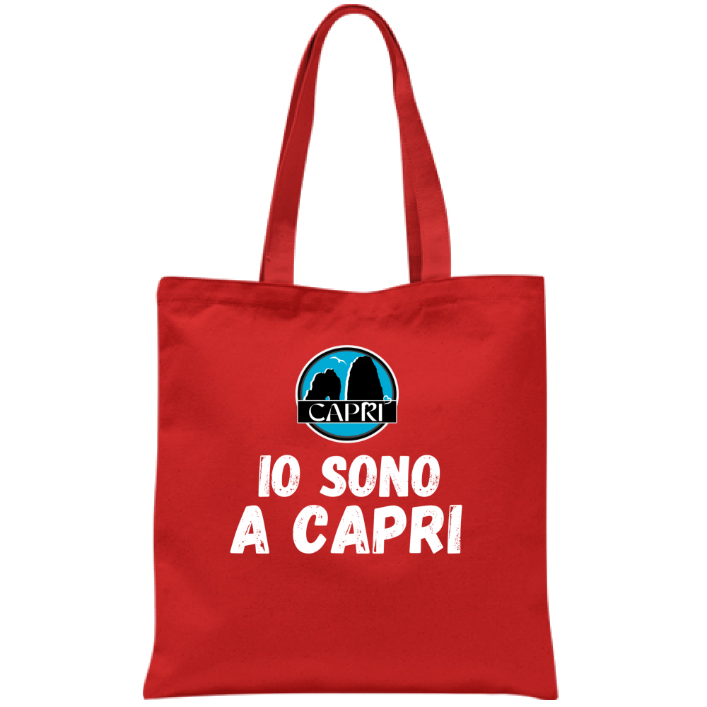 Borsa IO SONO A CAPRI SCRITTA BIANCA