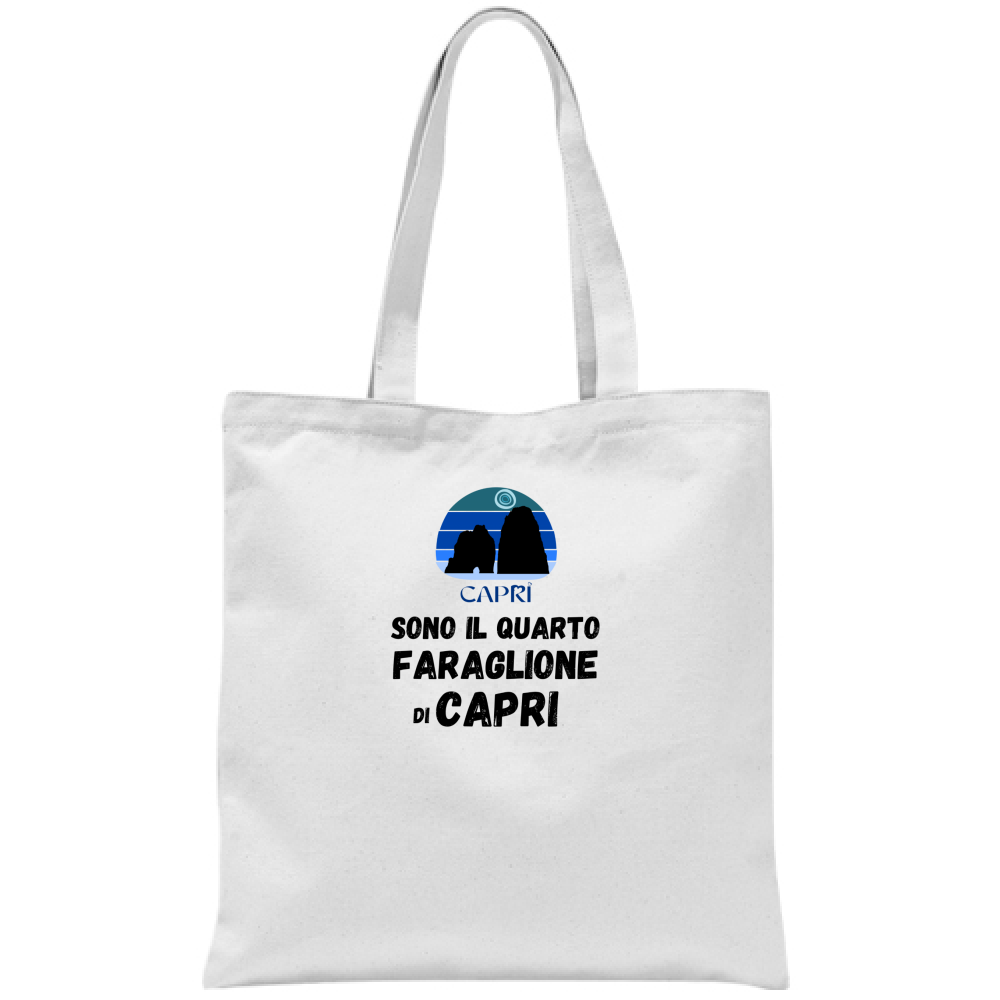 Borsa SONO IL QUARTO FARAGLIONE DI CAPRI SCRITTA NERA