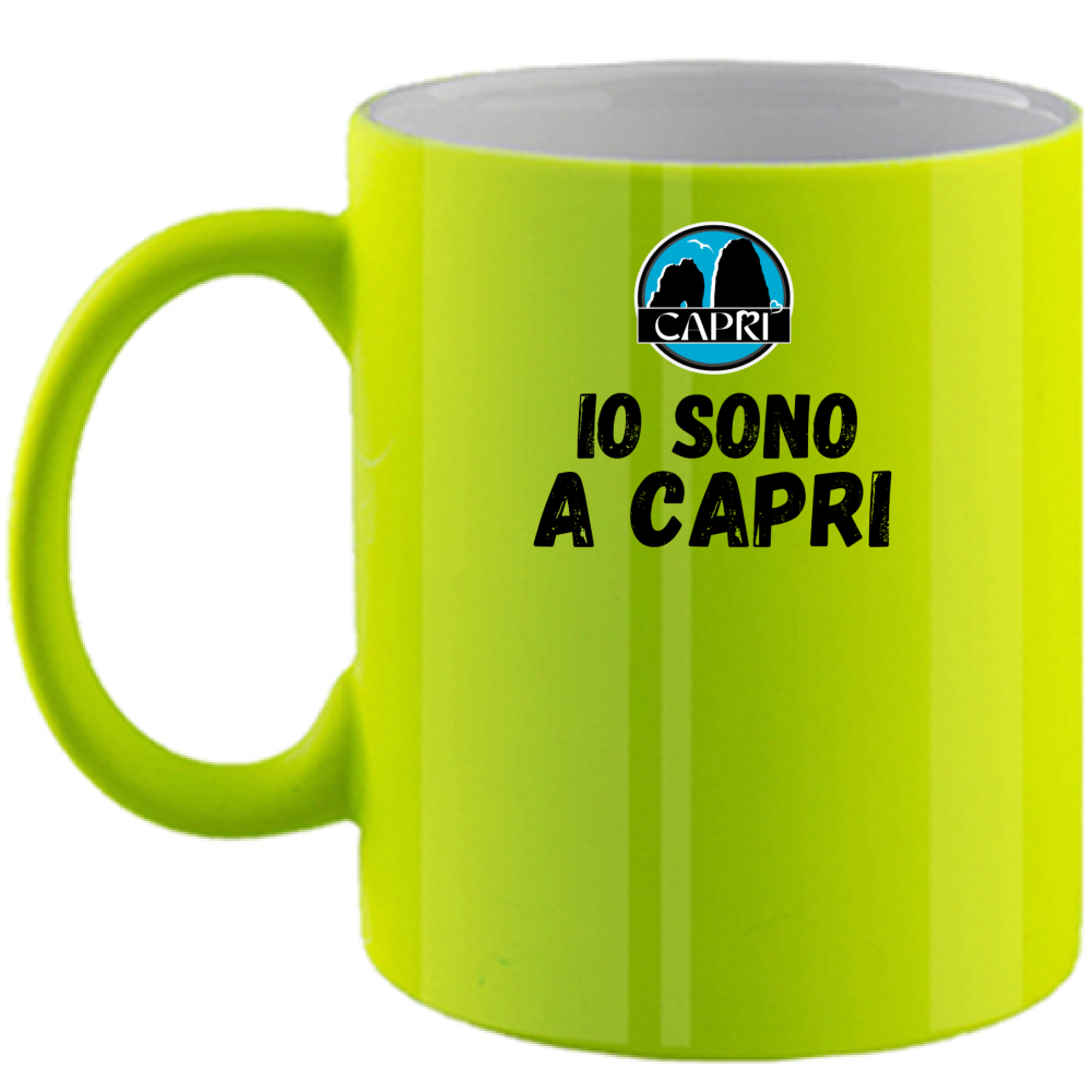 Tazza Fluo IO SONO A CAPRI SCRITTA NERA