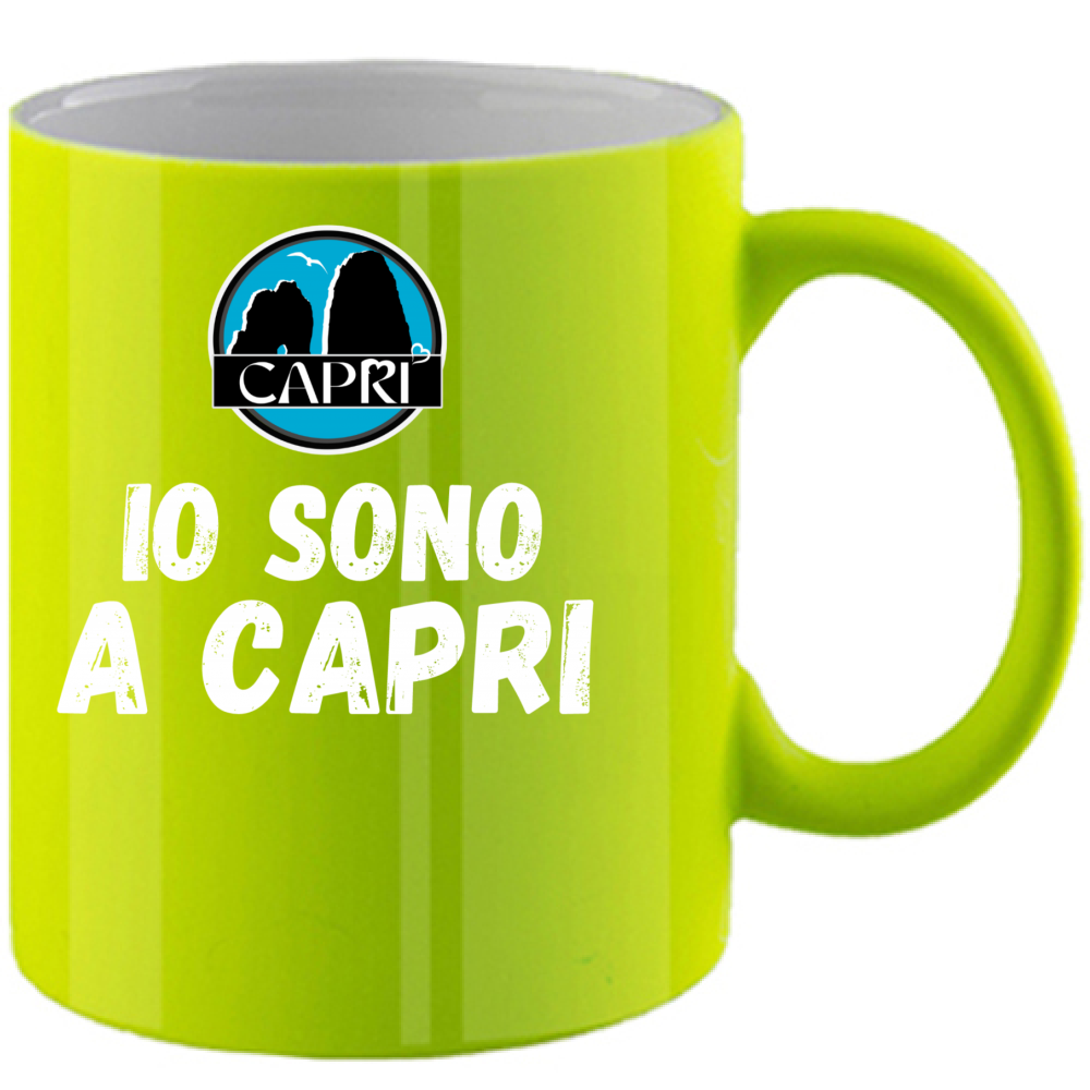 Tazza Fluo IO SONO A CAPRI SCRITTA BIANCA