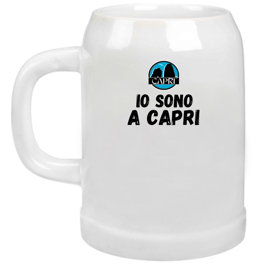 Boccale Birra IO SONO A CAPRI SCRITTA NERA