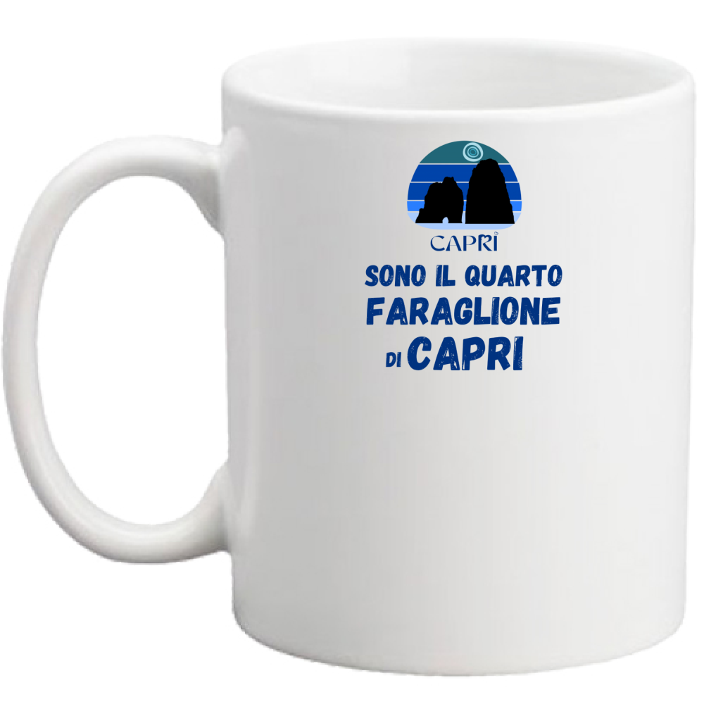 Tazza SONO IL QUARTO FARAGLIONE DI CAPRI SCRITTA BLUE