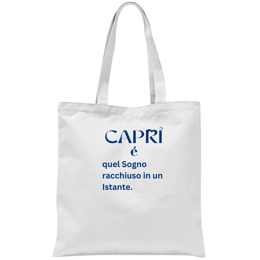 Borsa Capri Sogno racchiuso in un istante scritta Blue