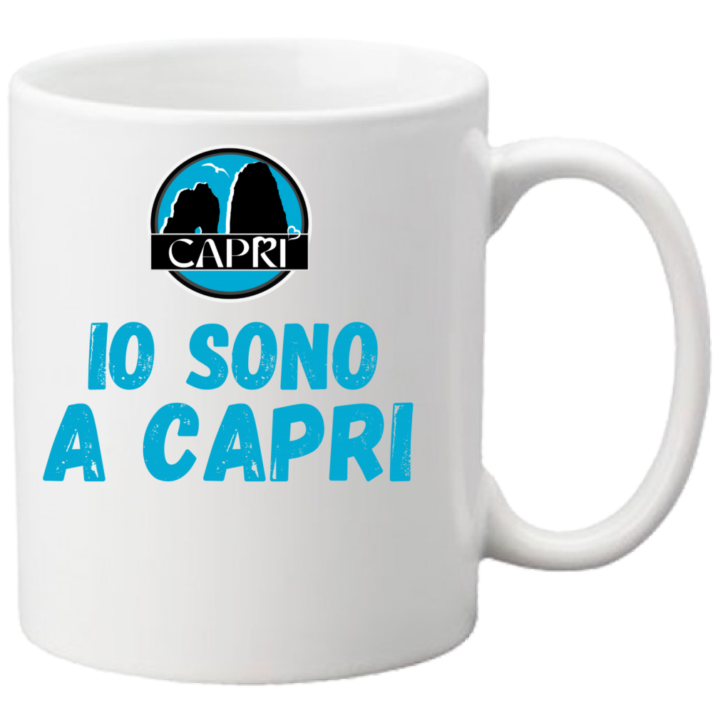 Tazza IO SONO A CAPRI SCRITTA AZZURRA