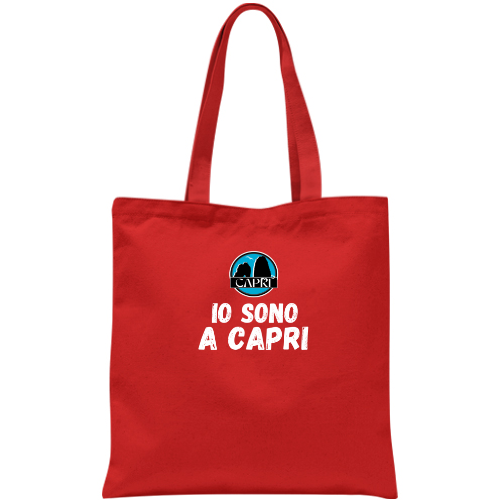 Borsa IO SONO A CAPRI SCRITTA BIANCA